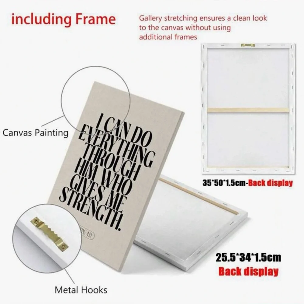 Bible Verse Wrapped Canvas Wall Art, Set of 3, Ready to Hang, 10”x13” - Picture 4 of 7